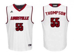 Mens Louisville Cardinals Billy Thompson #55 NCAA White Jerseys 850385-249