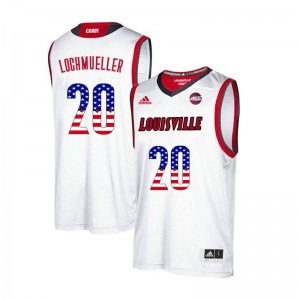 Men Louisville Cardinals Bob Lochmueller #20 Player White USA Flag Fashion Jerseys 644977-824