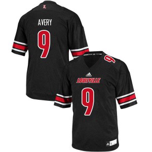Men Louisville Cardinals C.J. Avery #9 Player Black Jersey 517958-699