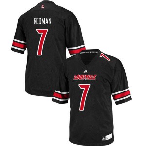 Mens Louisville Cardinals Chris Redman #7 Black Stitch Jersey 802872-278