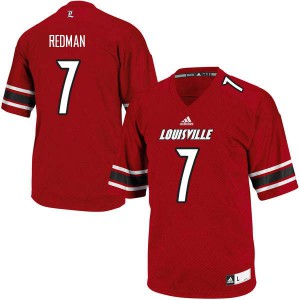 Mens Louisville Cardinals Chris Redman #7 Red Official Jerseys 763193-977