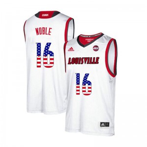 Men Louisville Cardinals Chuck Noble #16 White USA Flag Fashion Official Jersey 377305-281