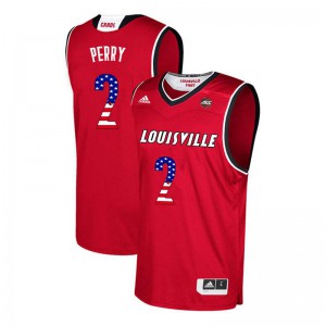 Men Louisville Cardinals Darius Perry #2 USA Flag Fashion Red NCAA Jersey 167431-766