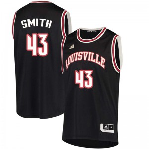 Mens Louisville Cardinals Derek Smith #43 Black Official Jersey 978178-985