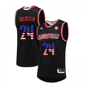 Mens Louisville Cardinals Don Goldstein #24 Basketball Black USA Flag Fashion Jerseys 898707-521