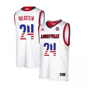 Men's Louisville Cardinals Don Goldstein #24 USA Flag Fashion NCAA White Jersey 309446-731
