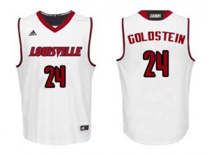 Men's Louisville Cardinals Don Goldstein #24 College White Jerseys 144352-864