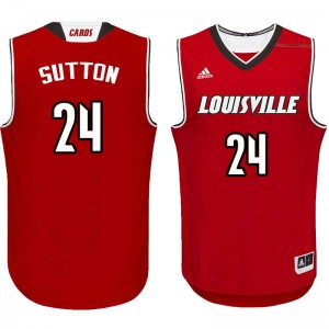 Mens Louisville Cardinals Dwayne Sutton #24 Red NCAA Jersey 630337-460