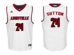Men's Louisville Cardinals Dwayne Sutton #24 High School White Jerseys 432992-598
