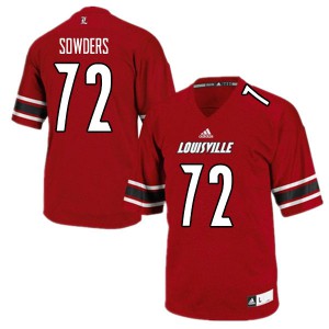 Mens Louisville Cardinals Emmanual Sowders #72 Red NCAA Jersey 673775-853