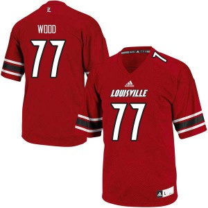 Mens Louisville Cardinals Eric Wood #77 Red Stitch Jerseys 252710-168