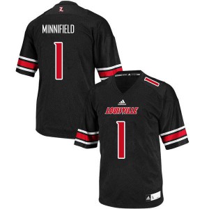 Men's Louisville Cardinals Frank Minnifield #1 College Black Jerseys 510360-296