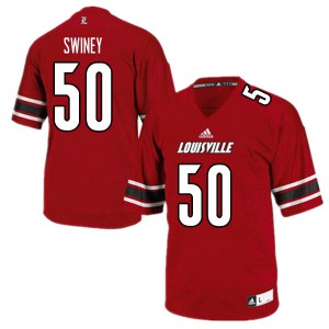 Men's Louisville Cardinals Gary Swiney #50 Embroidery Red Jerseys 120588-701