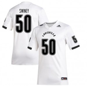 Men Louisville Cardinals Gary Swiney #50 White Official Jerseys 578162-390
