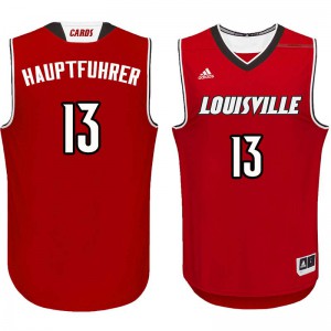 Men's Louisville Cardinals George Hauptfuhrer #13 Red Basketball Jerseys 232566-250