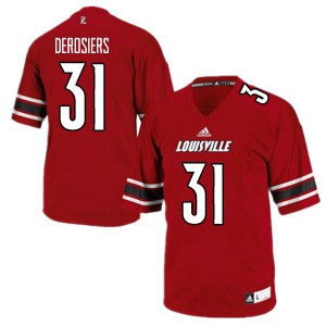 Mens Louisville Cardinals Gregory DeRosiers #31 College Red Jerseys 537950-370