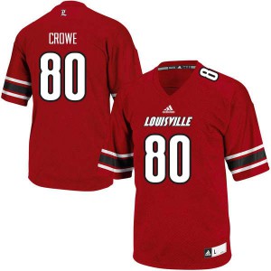 Mens Louisville Cardinals Hunter Crowe #80 College Red Jerseys 262860-947