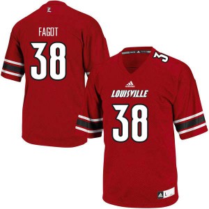 Mens Louisville Cardinals Jack Fagot #38 Red College Jerseys 118687-774