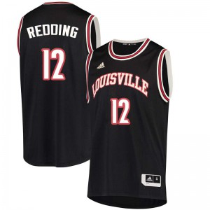 Men Louisville Cardinals Jacob Redding #12 Black NCAA Jerseys 526233-684
