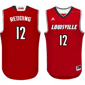 Men's Louisville Cardinals Jacob Redding #12 Red Official Jerseys 763442-427