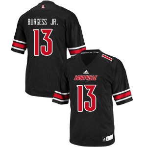 Mens Louisville Cardinals James Burgess Jr. #13 Embroidery Black Jerseys 317746-338