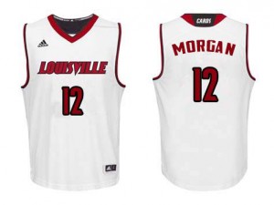 Mens Louisville Cardinals Jim Morgan #12 University White Jersey 987751-334