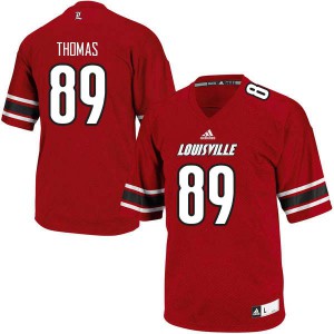 Men's Louisville Cardinals Jordan Thomas #89 University Red Jersey 627554-697
