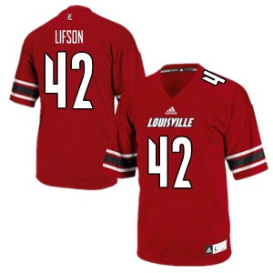 Mens Louisville Cardinals Josh Lifson #42 Red High School Jerseys 382389-703