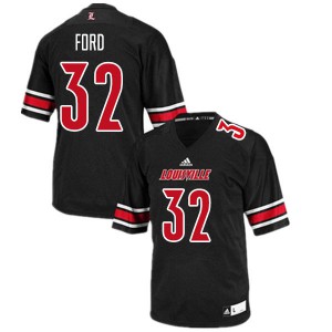 Mens Louisville Cardinals Justin Ford #32 College Black Jersey 213607-709