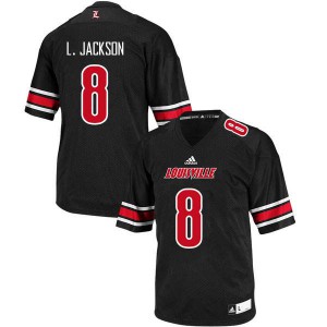 Mens Louisville Cardinals Lamar Jackson #8 Black Football Jersey 407537-455