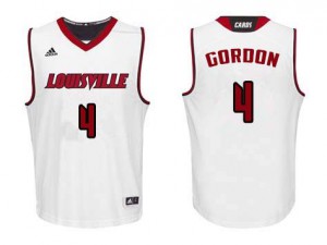 Mens Louisville Cardinals Lancaster Gordon #4 Player White Jersey 352723-390