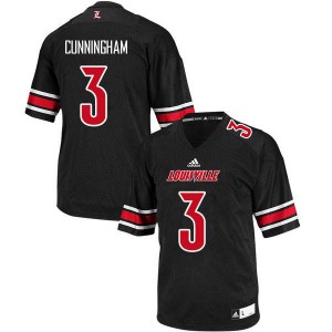 Men's Louisville Cardinals Malik Cunningham #3 Player Black Jersey 307329-567