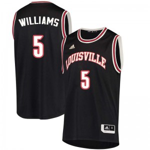 Men's Louisville Cardinals Malik Williams #5 Basketball Black Jerseys 375623-644