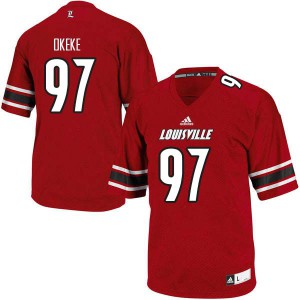 Men's Louisville Cardinals Nick Okeke #97 Red College Jersey 609857-545