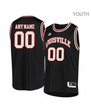 Youth Louisville Cardinals Custom #00 College Retro Black Jersey 408677-843