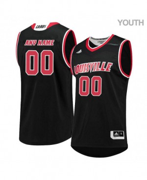 Youth Louisville Cardinals Custom #00 University Black Jersey 436657-656