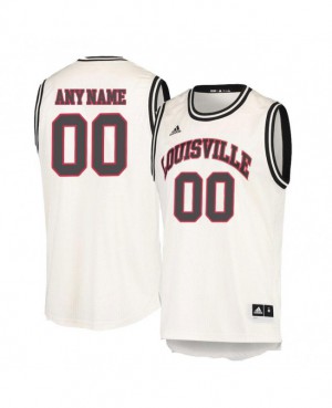 Men's Louisville Cardinals Custom #00 Retro White Embroidery Jersey 738754-765