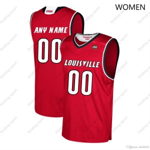 Women Louisville Cardinals Custom #00 Limited Red University Jerseys 244453-841
