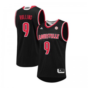 Men Louisville Cardinals Phil Rollins #9 Black NCAA Jerseys 266971-677