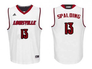 Mens Louisville Cardinals Ray Spalding #13 White Embroidery Jersey 397722-556