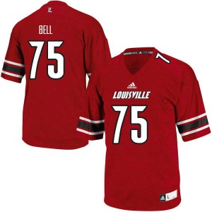 Mens Louisville Cardinals Robbie Bell #75 Player Red Jerseys 694154-202