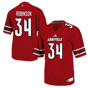 Men's Louisville Cardinals Robert Robinson #34 Embroidery Red Jerseys 727120-783