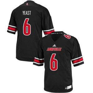 Men's Louisville Cardinals Russ Yeast #6 Black NCAA Jerseys 611177-607