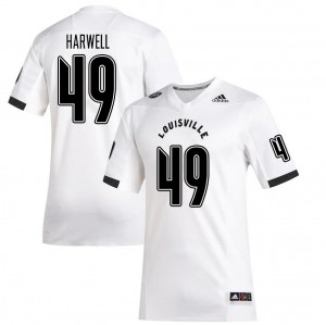 Mens Louisville Cardinals Ryan Harwell #49 White Embroidery Jersey 800841-709