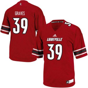 Mens Louisville Cardinals Taveon Graves #39 College Red Jerseys 348404-440