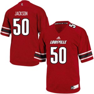 Mens Louisville Cardinals Tom Jackson #50 College Red Jerseys 143107-429