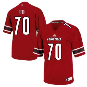 Mens Louisville Cardinals Trevor Reid #70 Red Stitched Jersey 983122-183