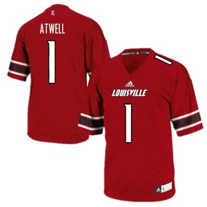 Men's Louisville Cardinals Tutu Atwell #1 University Red Jersey 890529-287