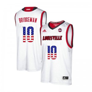 Mens Louisville Cardinals Ulysses Bridgeman #10 Stitch White USA Flag Fashion Jersey 141542-458