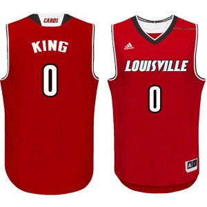 Men's Louisville Cardinals V.J. King #0 Official Red Jerseys 500281-951